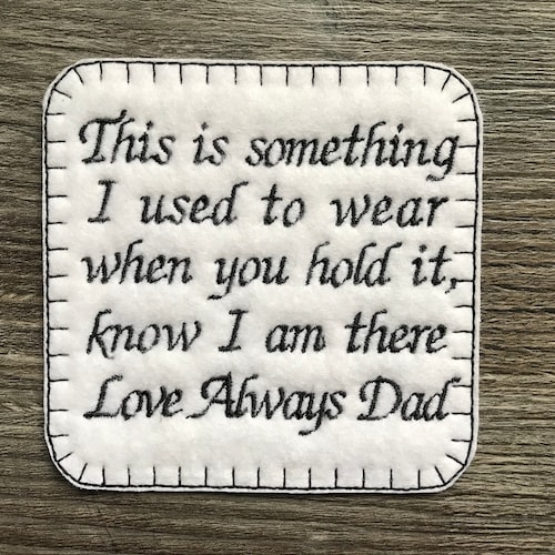 Personalised Memory Embroidery Patch for a Memory Pillow Etsy