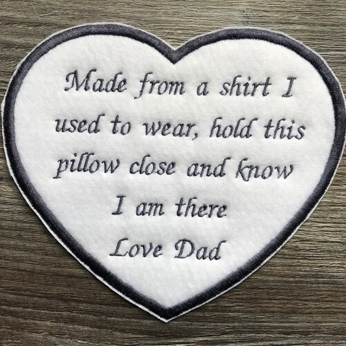Personalised Memory Embroidery Patch for a Memory Pillow Etsy