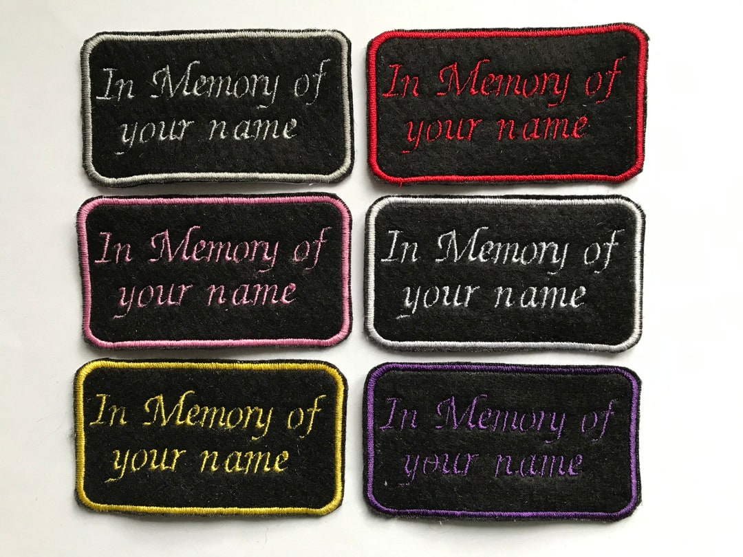 Personalised Memory Patch in Memory of a Loved One or Friend Black ...