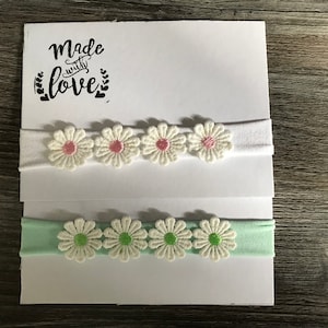 Daisy Flower Headband Pretty Floral Hair Accessory Baby Infant Child White Daises Babies Ideal Photo Prop Wedding - Party Wear etc