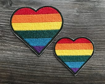 Tęczowa Gay Pride LGBT Lesbijka Miłość Serce Transseksualista Biseksualny Haft Naszywka Żelazko lub naszywka w 2 rozmiarach