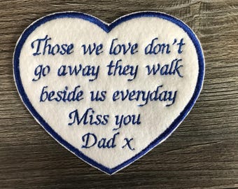 Personalised memory patch pillow cushion bear