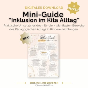Inklusion im Kita Alltag Poster | Mini Guide Praxis Tipps | Erzieher & Pädagogik PDF Download