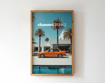 Lámina artística del BMW E30 M3 naranja de Frank Ocean Channel