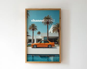 Impresión artística del BMW E30 M3 naranja de Frank Ocean Channel (descarga digital)