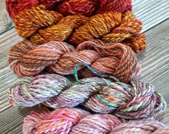 STORY HOUR Handspun Mini Skein Bundle 25 - 30 yds per bundle