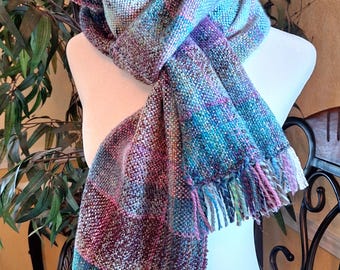 TIDE POOL  Handwoven Handspun, Soft merino and silk, A Kaleidoscope of Color