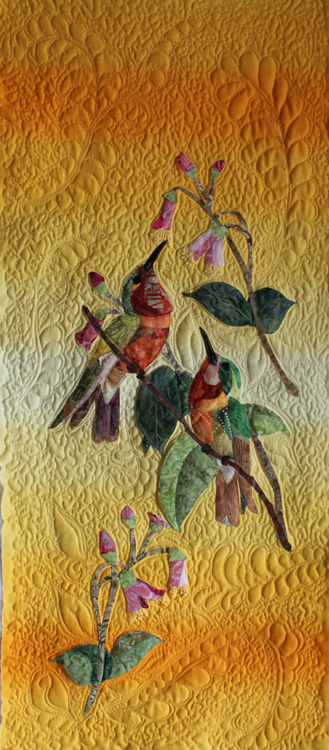 Hummingbird Art Quilt Etsy