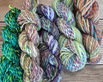Scrappy Handspun Mini Skein Sample Book Worm Bundle