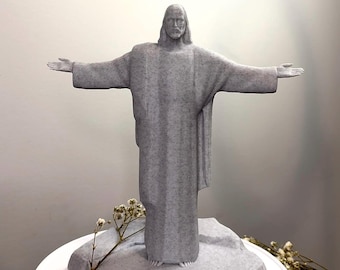 3D Printed Christ the Redeemer Statue: Religious Home Decor