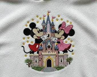 Mickey an Minnie Mouse Castle Embroidery Design
