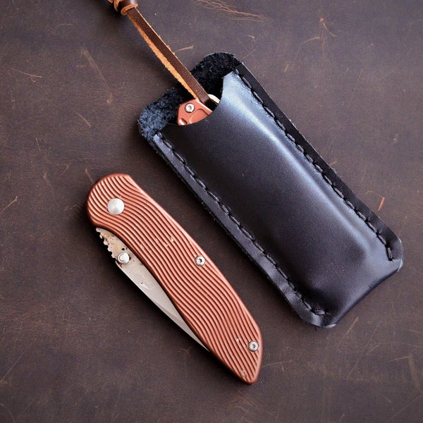 Leather Knife Slip, Pocket Knife Sheath, Knife Pouch, Folding Knife Sheath, EDC Gear, Everyday Carry, EDC Organizer, Edc Pouch, BK2 Sheath