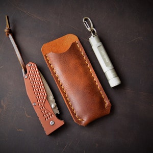 Pocket Knife Sheath, EDC Pouch, EDC Gear, Leather Knife Sheath, Knife Case, Knife Slip, Knife Pouch, EDC Pocket Organizer, Benchmade Proper image 1