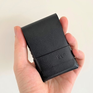 Cartera EDC, Cartera minimalista, Cartera de cuero de grano superior, Cartera de tarjeta de crédito, Cartera con solapa, Cartera pequeña, Cartera delgada, Día del padre, Calidad