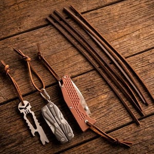 Ledermesser Lanyard, Taschenmesser Zieher, EDC Messer Kordel, Klappmesser Lanyard, Ledermesser Pull Tab, EDC Accessoire (5er Pack)