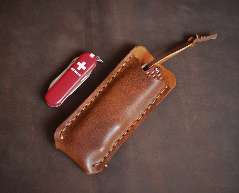 Pocket Knife Sheath, EDC Pouch, EDC Gear, Leather Knife Sheath, Knife Case, Knife Slip, Knife Pouch, EDC Pocket Organizer, Benchmade Proper image 6