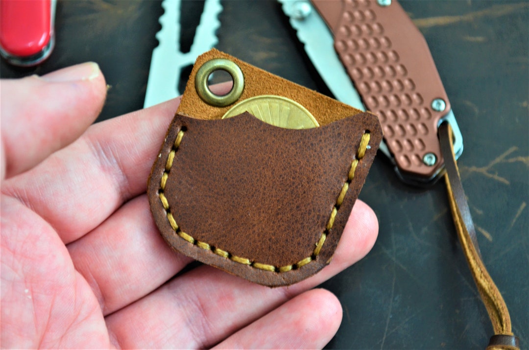 EDC Coin Slip, EDC Coin Pouch, Leather EDC Coin Slip, Coin Sleeve, Coin