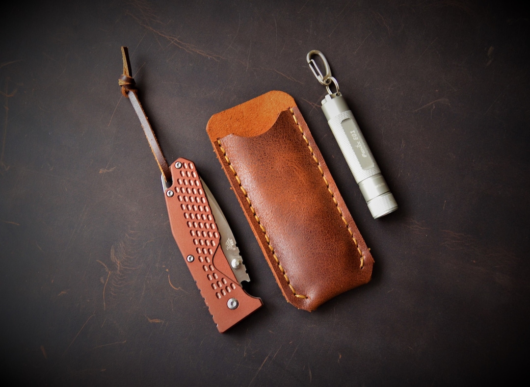 Pocket Knife Sheath, EDC Pouch, EDC Gear, Leather Knife Sheath, Knife