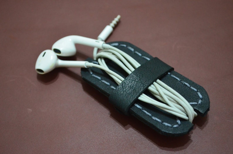 Leather Earphone Organizer Cord Holder Earbud Organizer Etsy