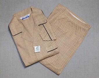 vintage 1960's -Fruit of the Loom- Men's pajamas. 'New Old Stock'. Funky atomic print - Orange & Brown. Large