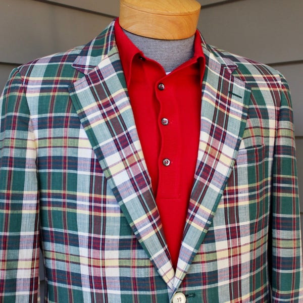 mens patchwork madras sport coat