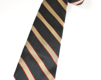 vintage 60's - 70's -JoS A. Banks- repp stripe neck tie. 'British Regimental'. All Silk. 3" width - Modern narrow