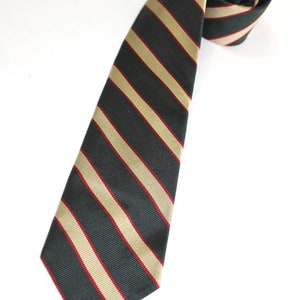 vintage 60's 70's JoS A. Banks repp stripe neck tie. 'British Regimental'. All Silk. 3 width Modern narrow image 1