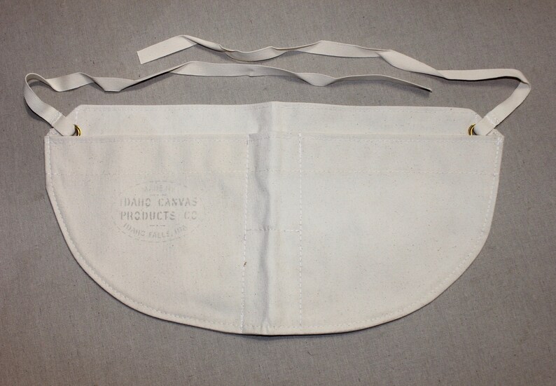 /'New Old Stock/' One size fits all vintage style -Idaho Canvas Products Co.- nail apron Heavy duty cotton canvas with tie straps