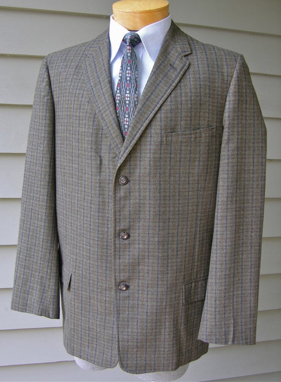 vintage early 1960's Men's Flannel sport coat by … - image 3