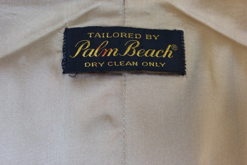 vintage années 1970 Palm Beach Manteau taille homme / gilet. Couleur camel Flanelle de laine. Petit Moyen 40 ish image 4