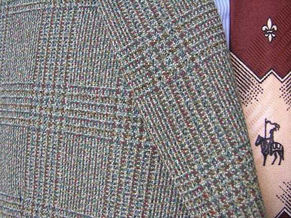 Veste Vintage John Collier Homme – Tweed Gris/bleu Mélangé à Carreaux – Taille 42