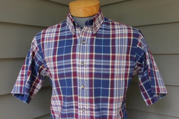 Vintage 70 s 80 s Gant Camisa de cuello de 3 botones de manga