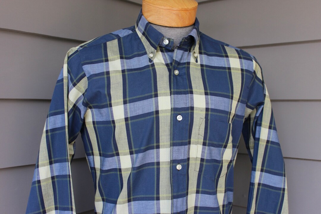 Vintage 1960's andover Men's 3 Button Collar, Long Sleeve Shirt W