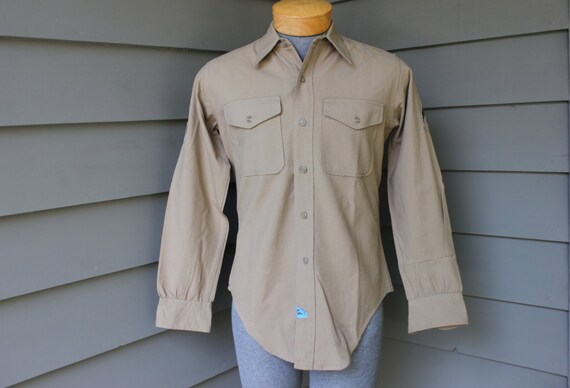 vintage 1950's Korean War era USMC shirt. Tropica… - image 4