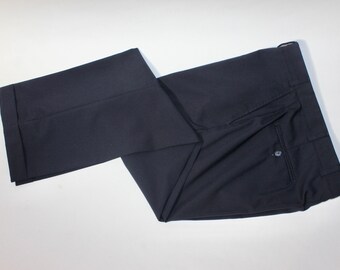 vintage 80's - 90's -J. Press- Trad / Ivy style, trousers. Flat front, tapered leg, cuffs. Navy Blue worsted. 36" Waist. Like 'NeW'