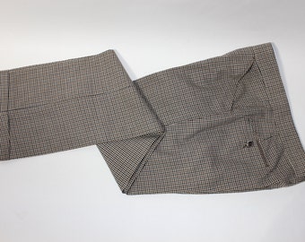 vintage 70's - 80's -Monteverdi by Phil Kronfeld- Men's trousers.  Tri-color check - All Wool. Flat front - Straight leg. 33" waist
