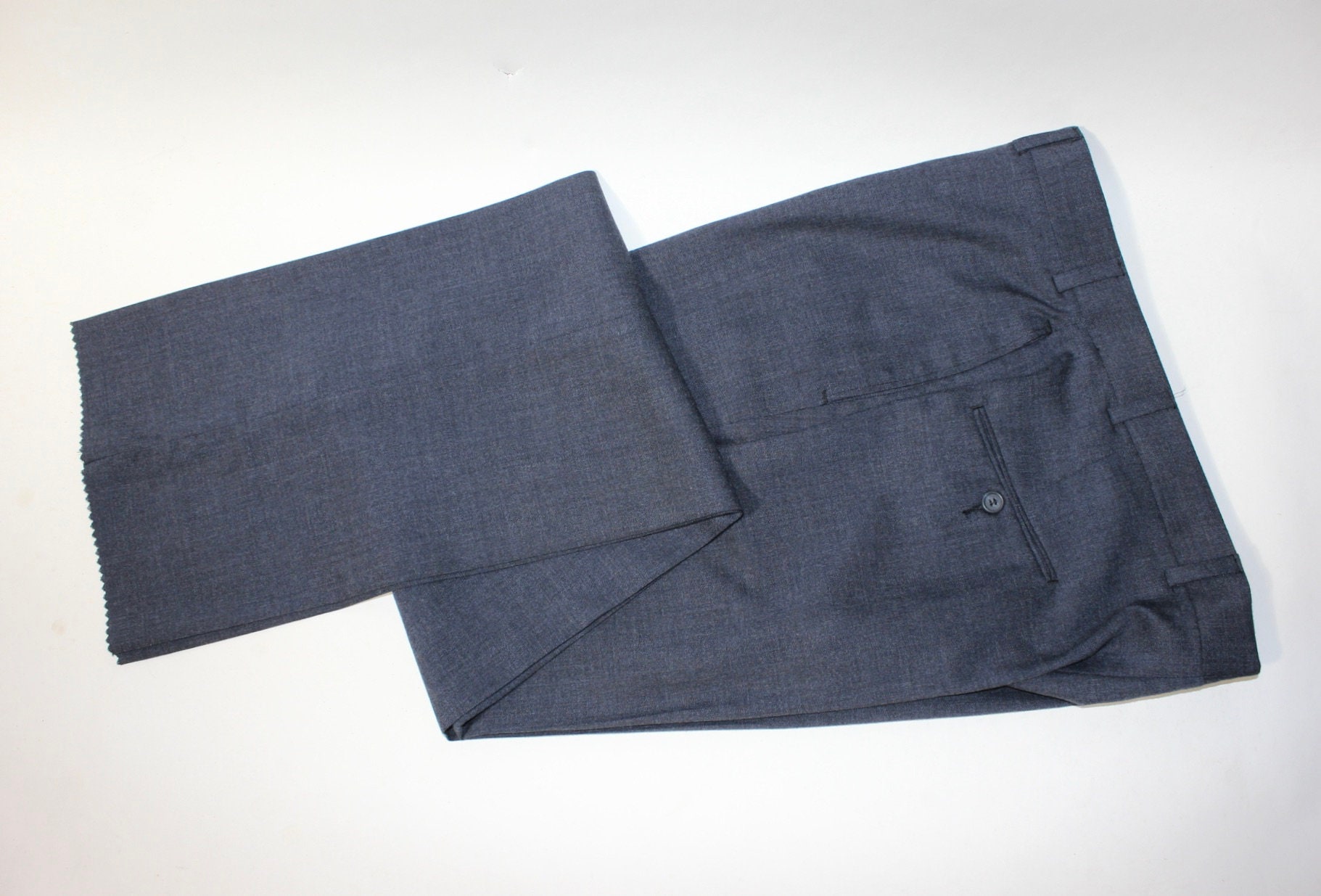 Vintage 1980's -Maxwell/Nordstrom- "New Old Stock' Men's Pants. Flat Front - Straight Leg. Gray Blue Worsted All Wool. 35" Waist Long
