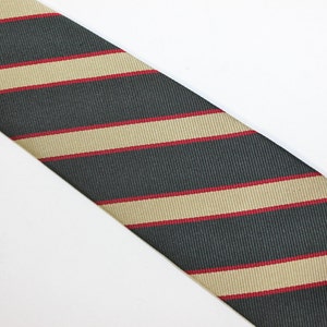 vintage 60's 70's JoS A. Banks repp stripe neck tie. 'British Regimental'. All Silk. 3 width Modern narrow image 2