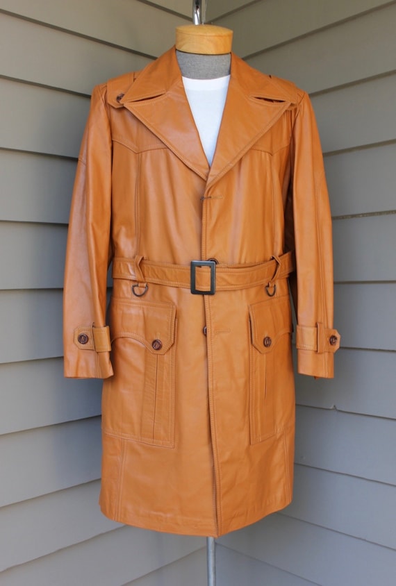 vintage 1970's -McGregor- Men's leather overcoat.… - image 1