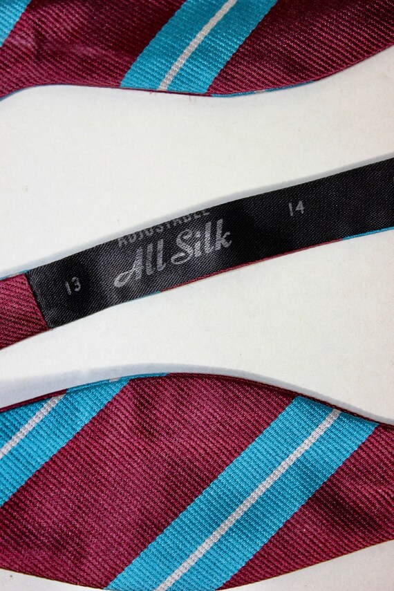 vintage 70's - 80's All Silk bow tie -unknown mak… - image 3