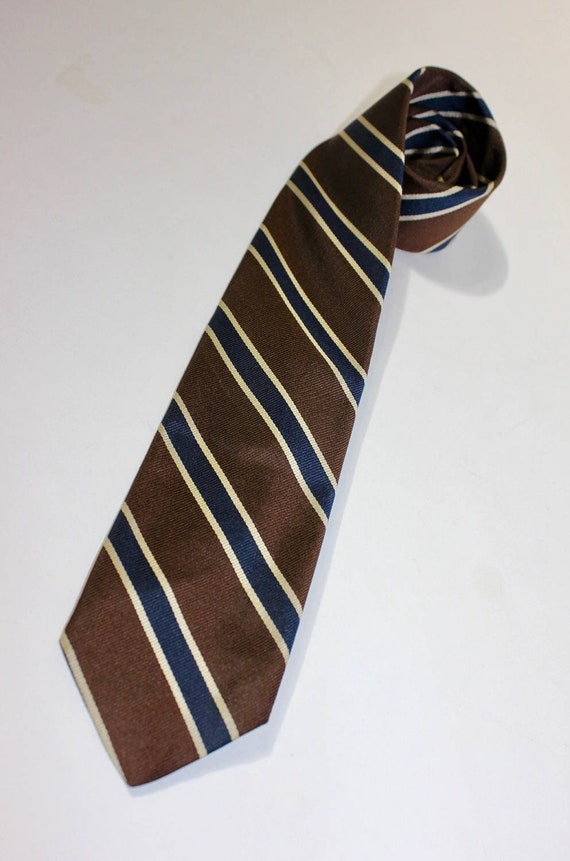 vintage 1980's -Paul Stuart- repp stripe neck tie.