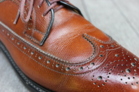 Vintage 1970's crosby Square Long Wing Brogues. Antique Finish