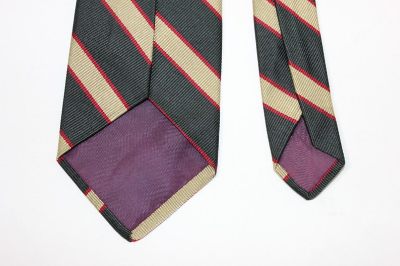 vintage 60's 70's JoS A. Banks repp stripe neck tie. 'British Regimental'. All Silk. 3 width Modern narrow image 5