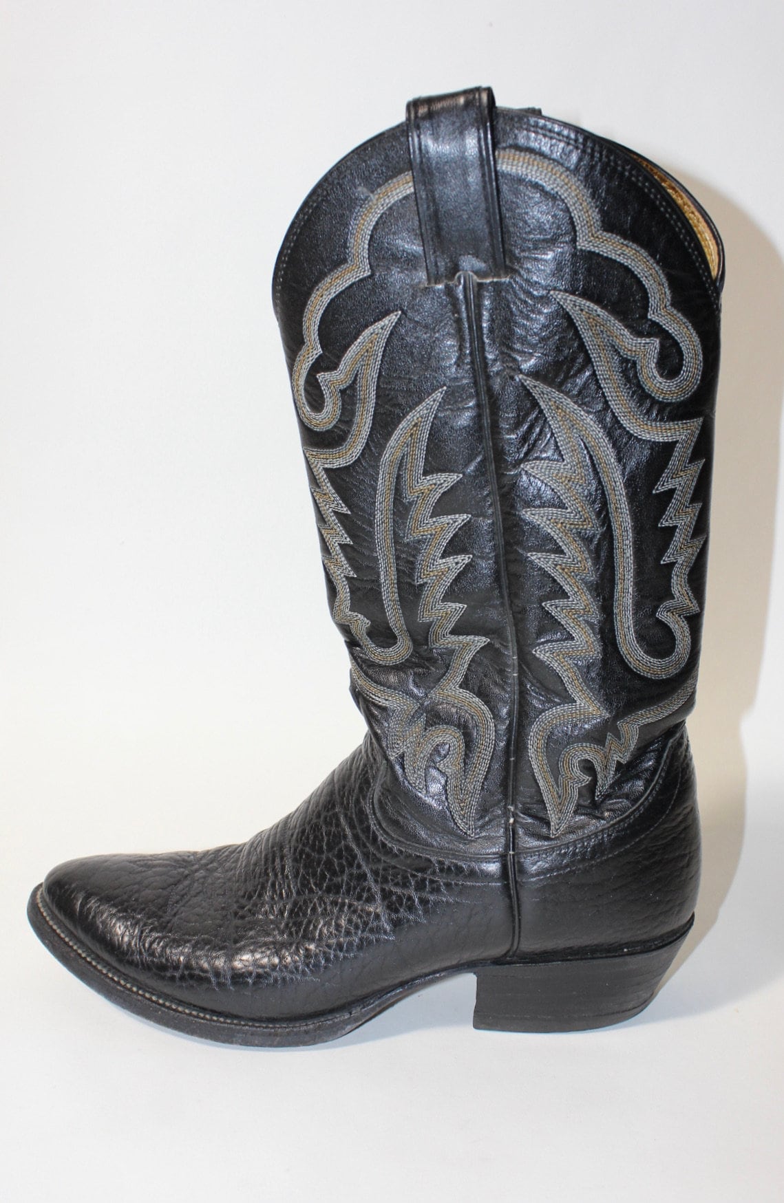 Bottes Western Justin's Vintage 3702 – Cuir Noir, Taille 7D, Super Look