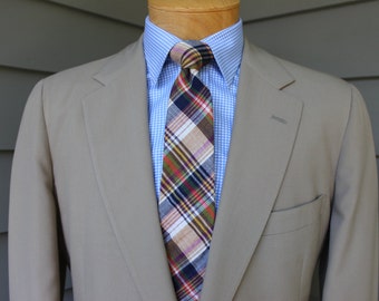 vintage 1980's -Southwick- Men's sportcoat. Made for Paul Stuart - Tropical weight worsted - Khaki. US Size 42 Regular