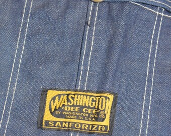 Vintage Washington Dee Cee Sanforized Bibbed Carpenter Jeans