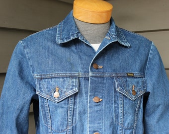 Vintage Wrangler M-159 Cowboy Denim Blue Jean Trucker Jacket Men's