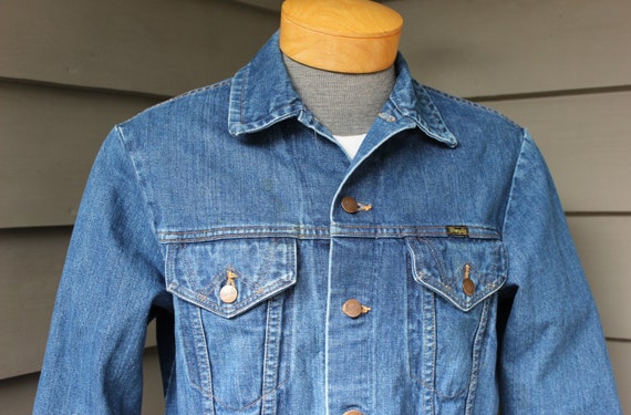 Vintage 1970's wrangler 2 Pocket Denim Trucker Jacket. - Etsy