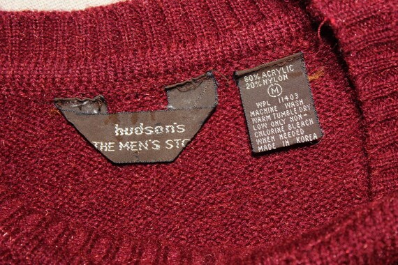 vintage 1970's -Hudson's- Men's crew neck sweater… - image 5