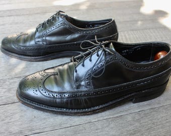 Vintage 1970's -crosby Square- Long Wing Brogues. Antique